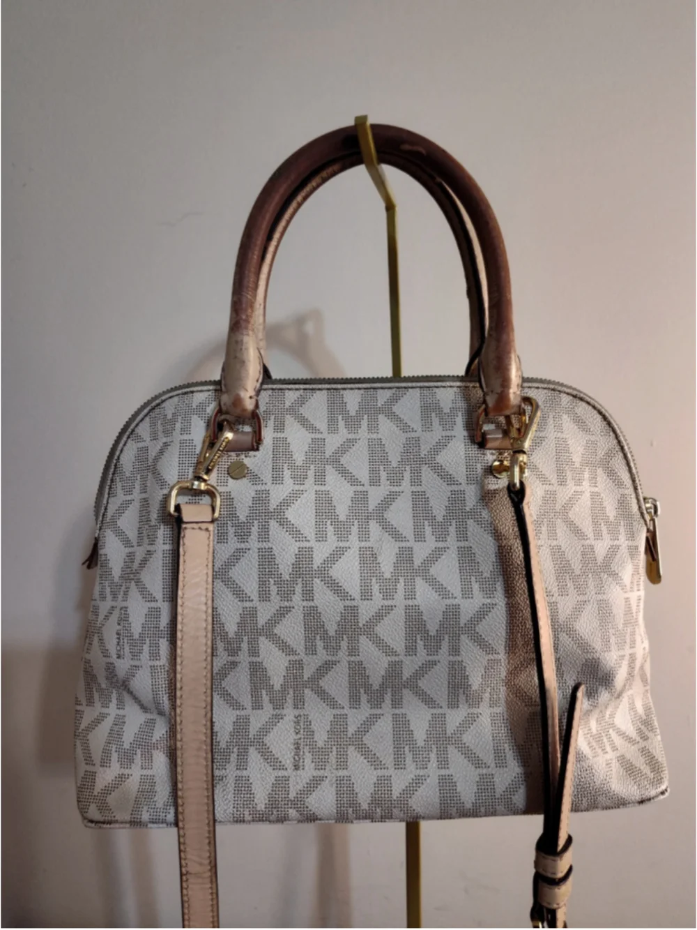 Women's Michael Kors Satchel Bag One Size White Beige